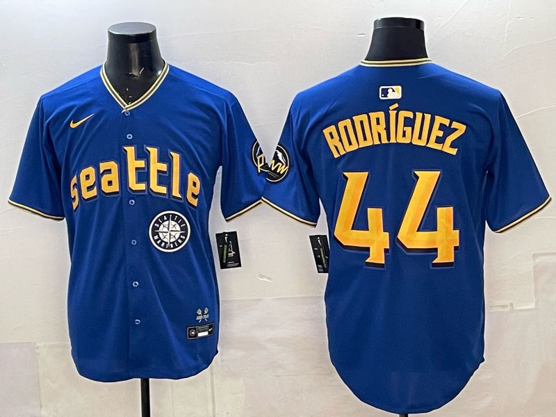 Men 2025 Seattle Mariners #44 Rodriguez Blue City Edition Nike MLB Jersey 39